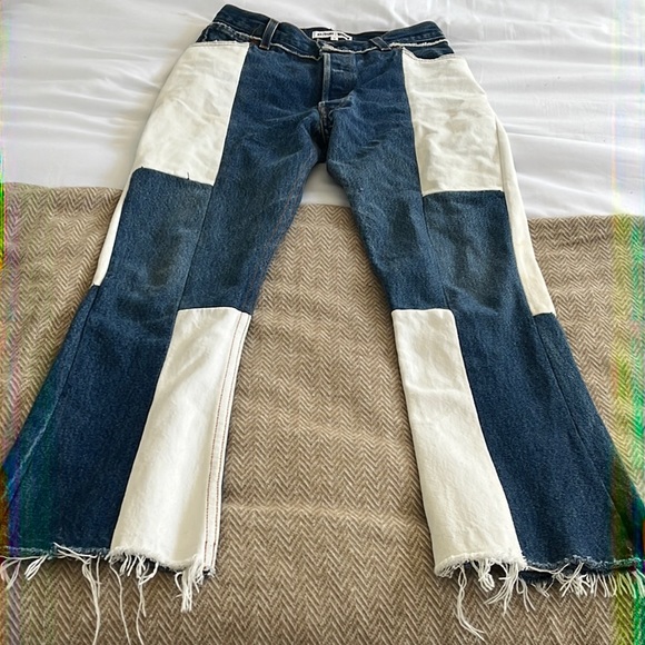 Re/done x Levi’s patchwork jeans! As seen on Gigi and Bella!! Size 25 high rise - Picture 5 of 16